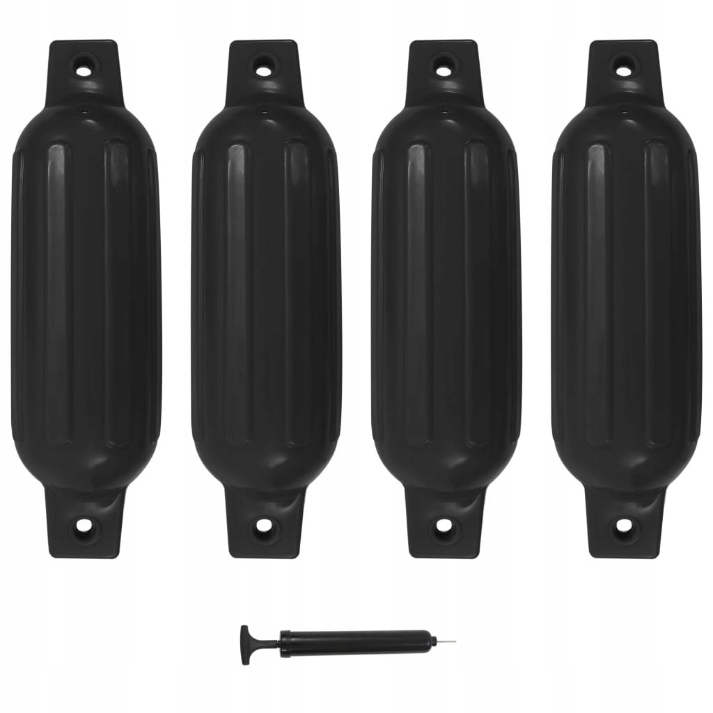 Odbijacze do łodzi, 4 szt., czarne, 41x11,5 cm, PV