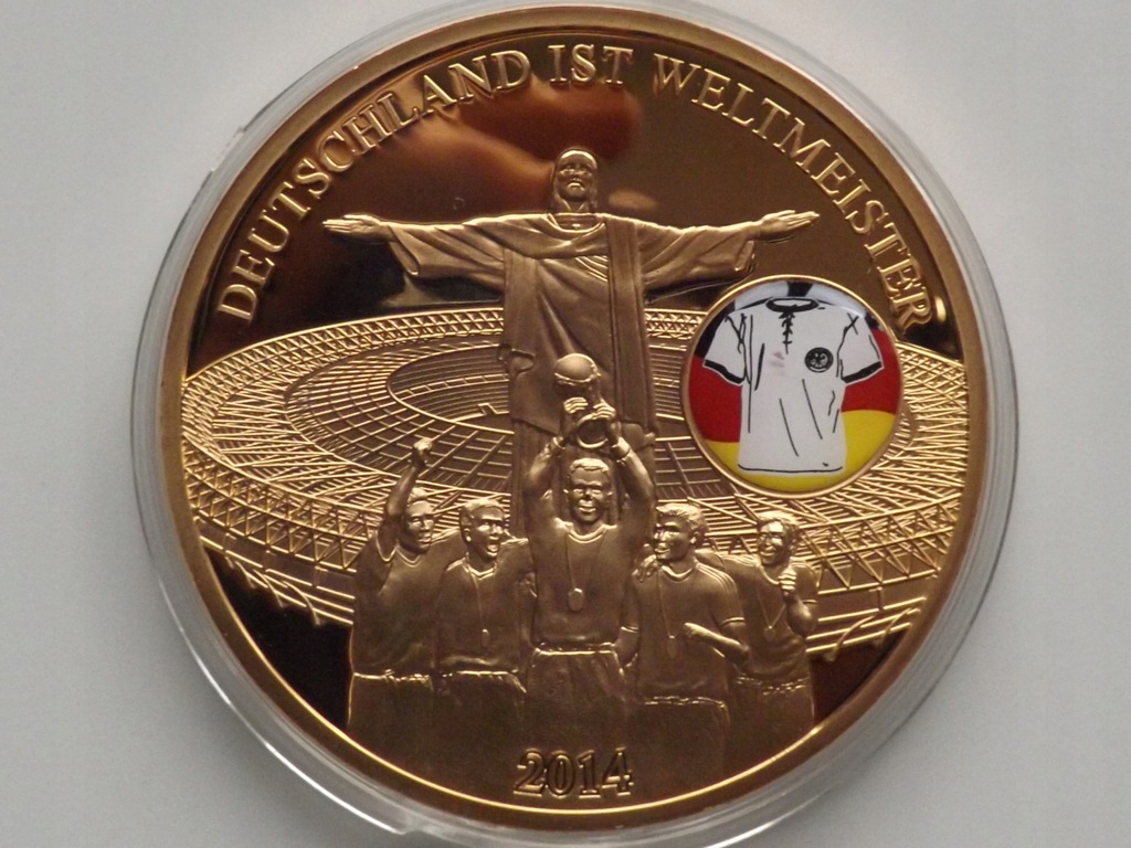 Niemcy Mistrzem Świata w Piłce Nożnej 2014 , złocona Lustrzanka 50 mm