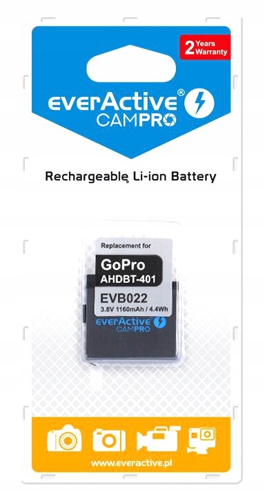 Bateria CamPro do GoPro Hero 4 / 4+ Li-ion 1160mAh