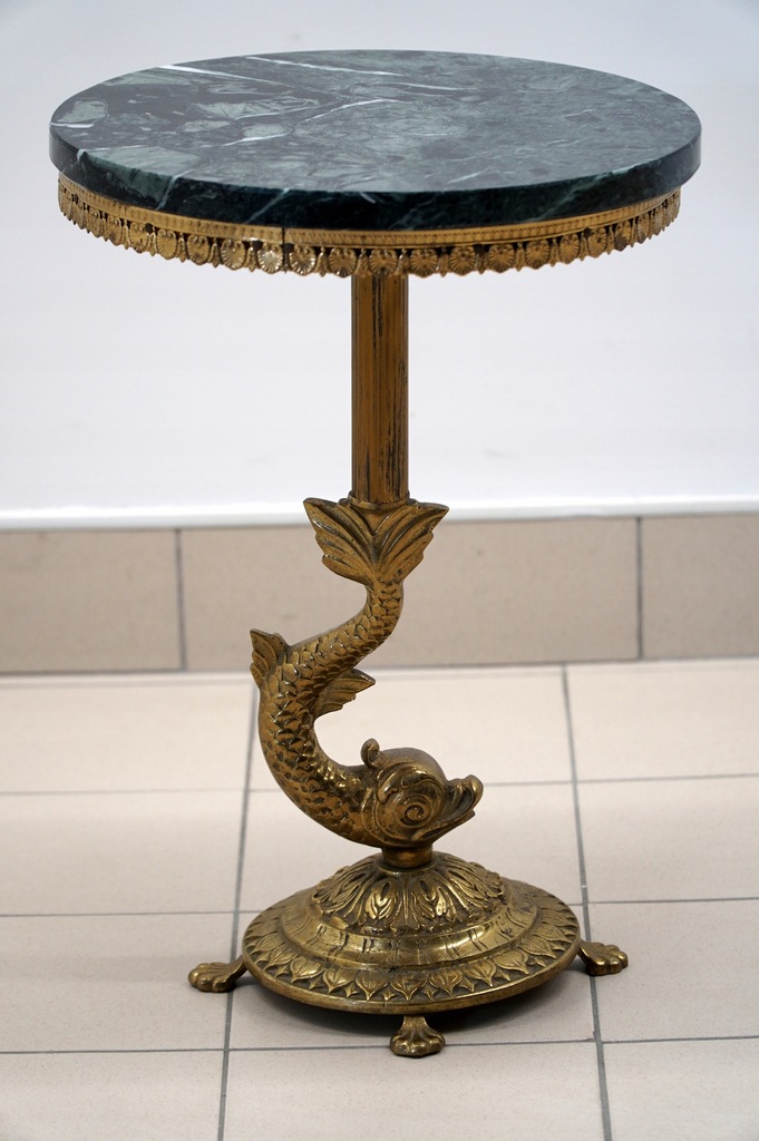 STOLIK MOSIĘŻNY BLAT MARMUR h49x34 cm