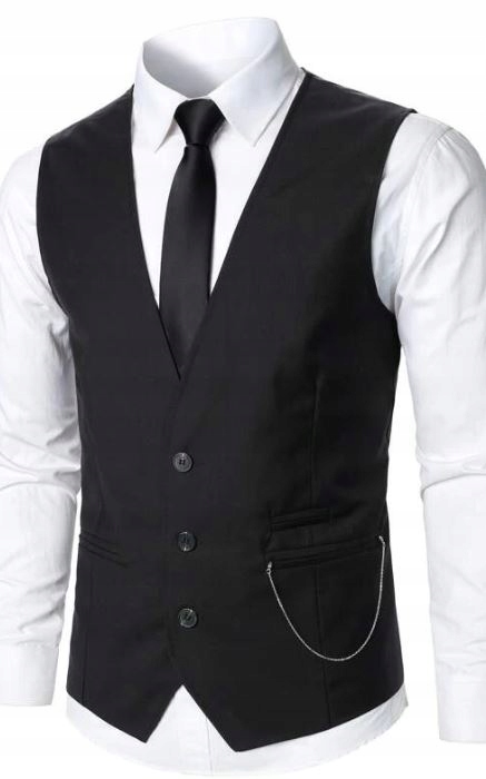 SHEIN MĘSKA KAMIZELKA ELEGANCKA NA GUZIKI L V9A