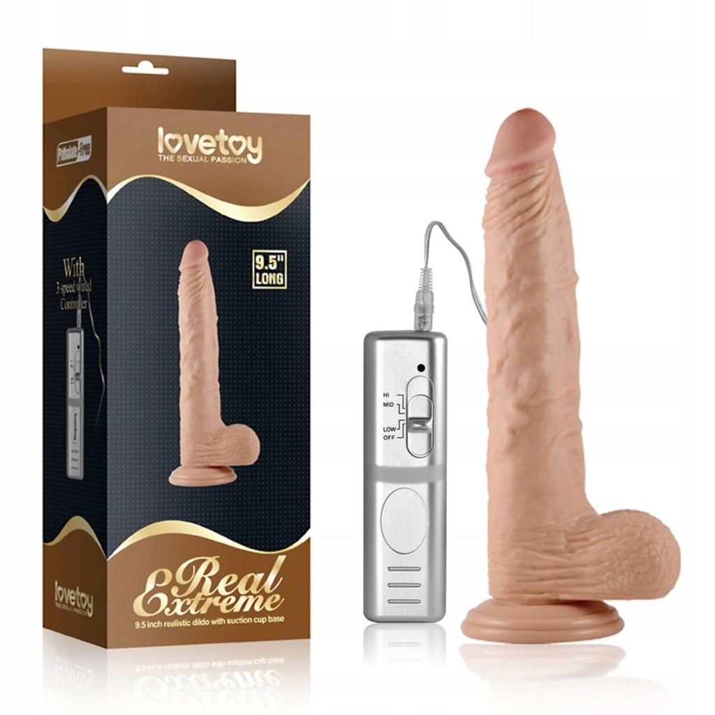 9.5'' Real Extreme Vibrating Dildo Flesh