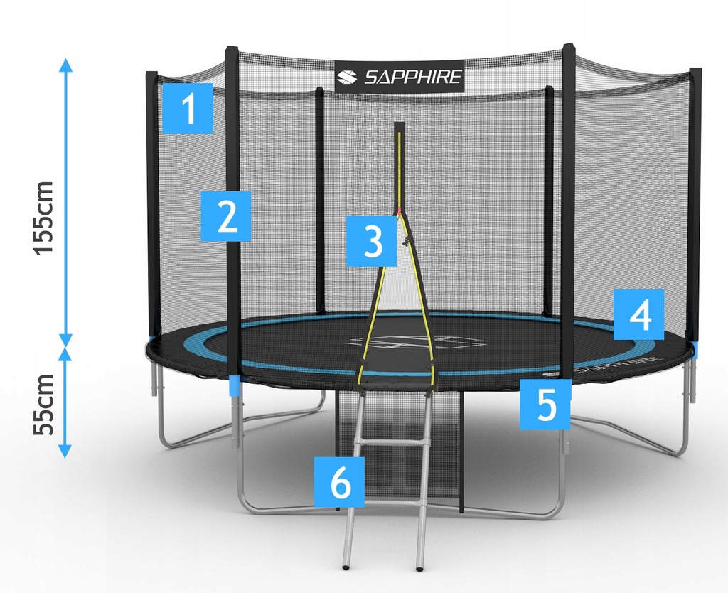 Купить САДОВЫЙ батут Сапфир 252см БАТЮТ + ЛЕСТНИЦА: отзывы, фото, характеристики в интерне-магазине Aredi.ru