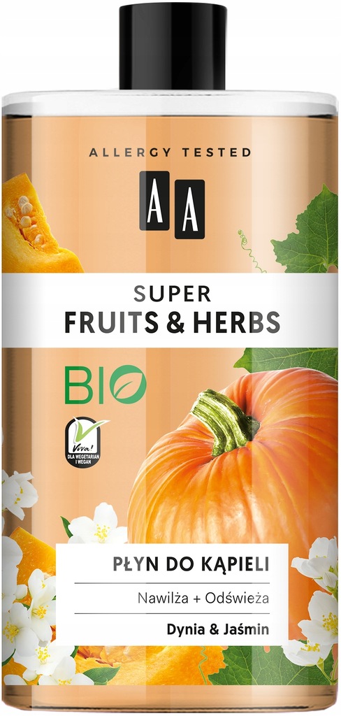 AA FRUITS HERBS PŁYN DO KĄPIELI DYNIA JAŚMIN 750ML