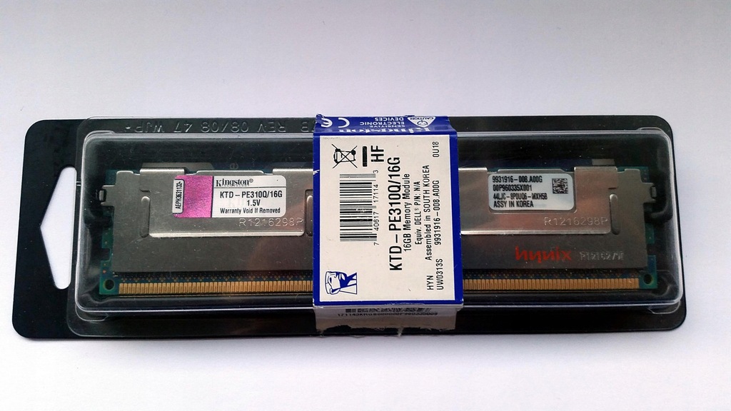 RAM KINGSTON 16GB 1066MHz ECC KTD-PE310Q/16G