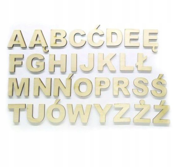 Alfabet dowolne litery 3cm sklejka 25sztuk
