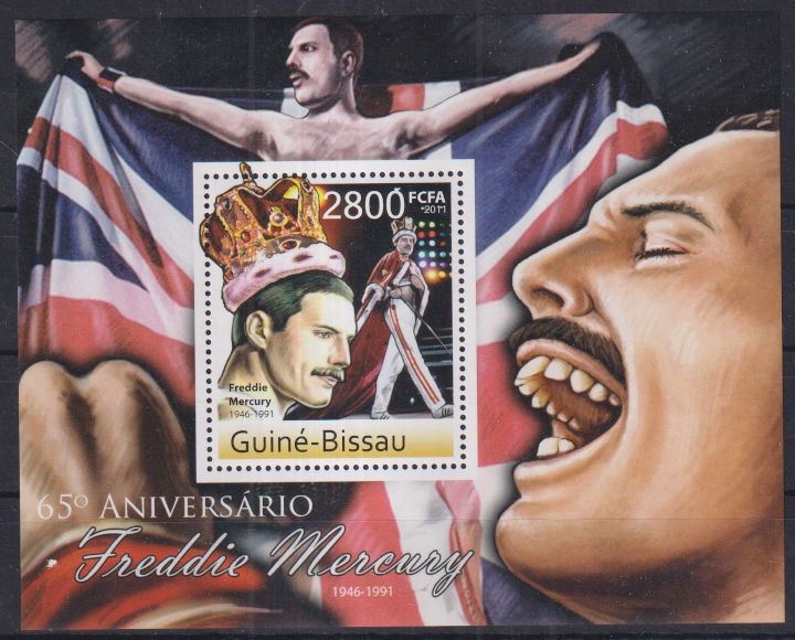 H60. Gwinea Bissau MNH 2011 Muzyk Freddie Mercury