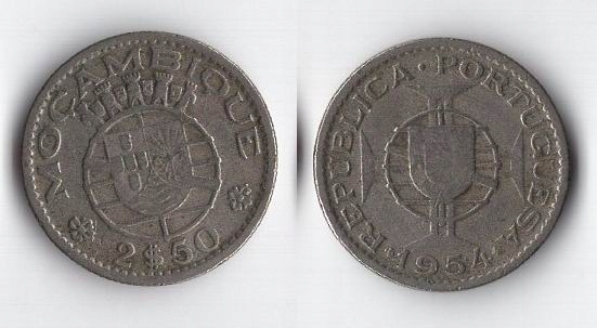 MOZAMBIK PORTUGALSKI 1954 2.50 ESCUDOS