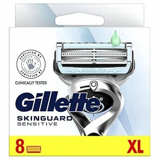 8 x Gillette Skinguard sensitve wkłady do maszynek nożyki Oryginalne