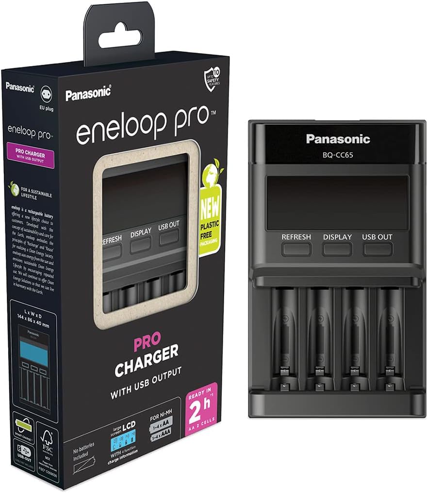 Panasonic Eneloop Pro Ładowarka z USB do baterii akumulatorków LCD AA AAA