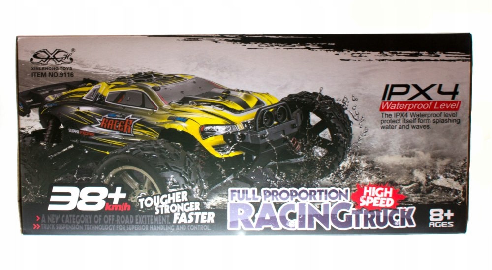 SAMOCHÓD ZDALNIE STEROWANY NA PILOTA RC MONSTER TRUCK 1:12 2,4GHZ X9116 ŻÓŁ