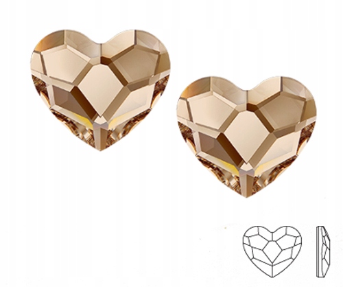 2808 Swarovski Heart Flat 6mm Golden Shadow - HOTF