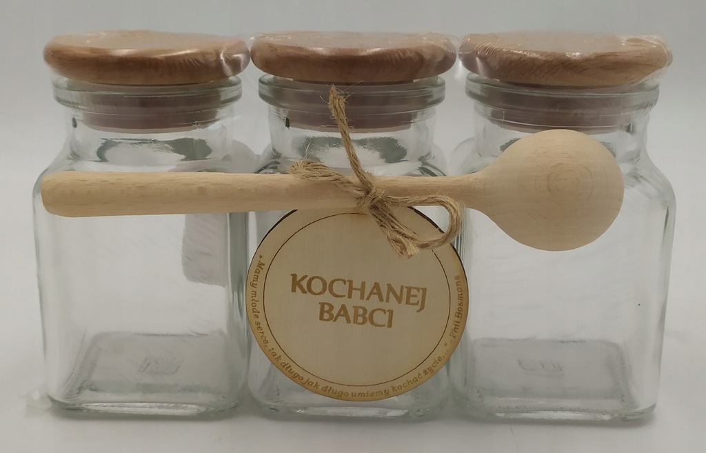pojemnik na przyprawy + łyżeczka dla kochanej babci 150ml 3szt. BABCIA