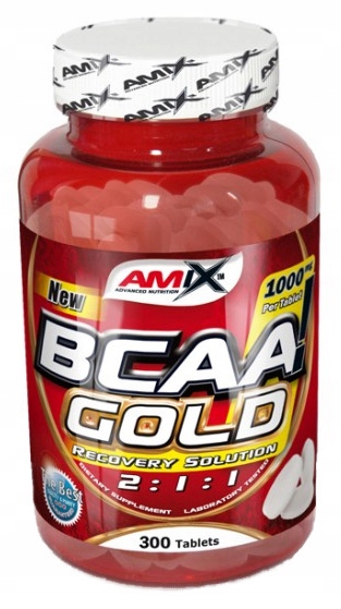 AMIX BCAA GOLD 300tab AMINOKWASY XTRA REGENERACJA