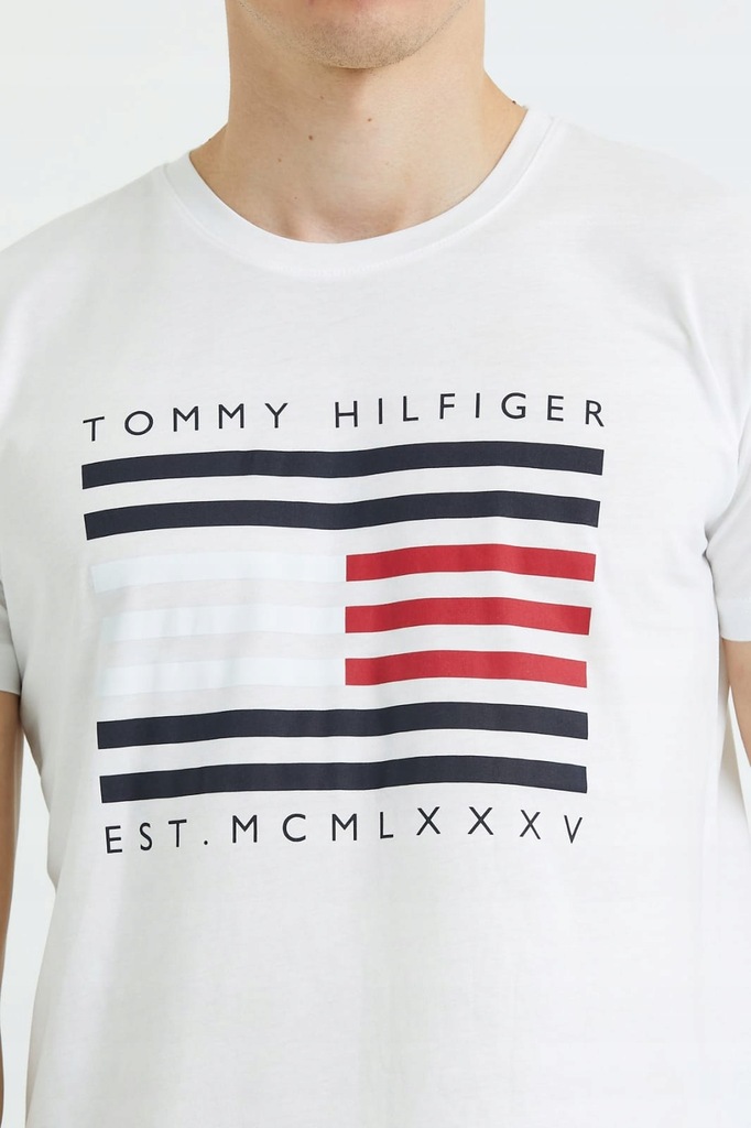 T-shirt Męski Tommy Hilfiger Biały r. L