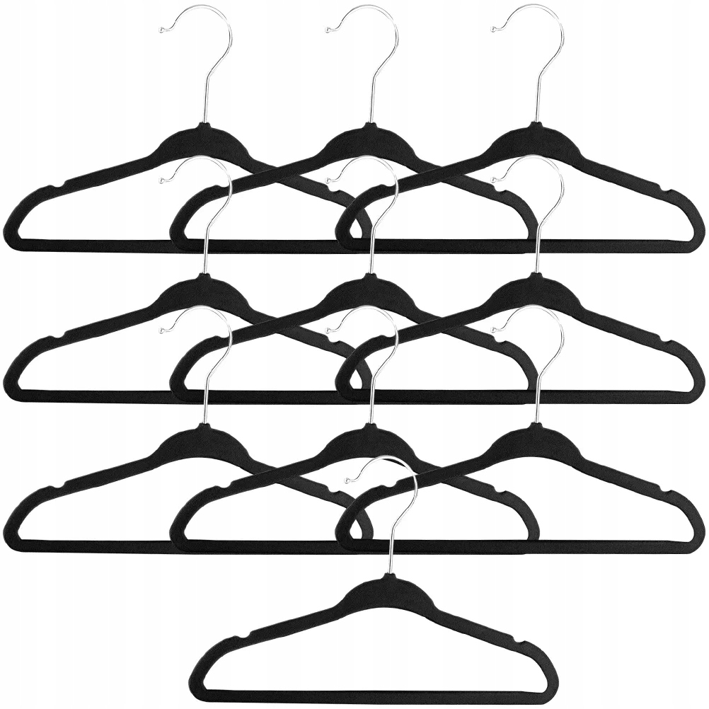 Plastic Hangers Flocking Non-slip Clothes 10 Pcs