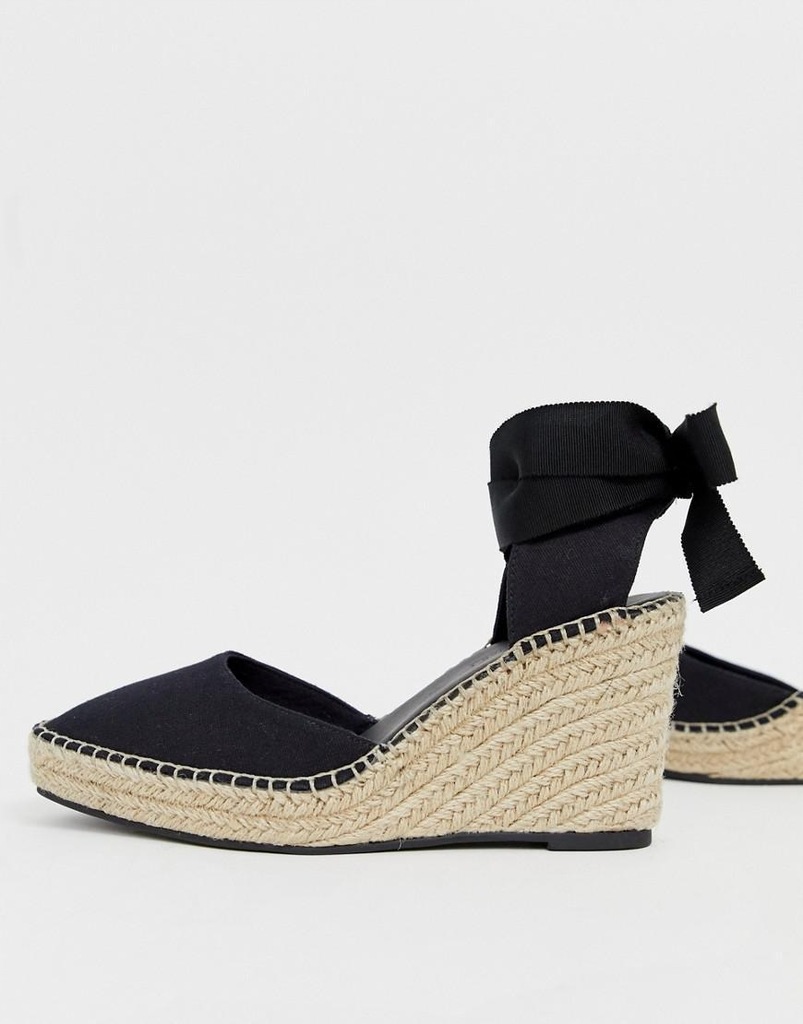 ASOS DESIGN__XDI CZARNE ESPADRYLE NA KOTURNIE __39