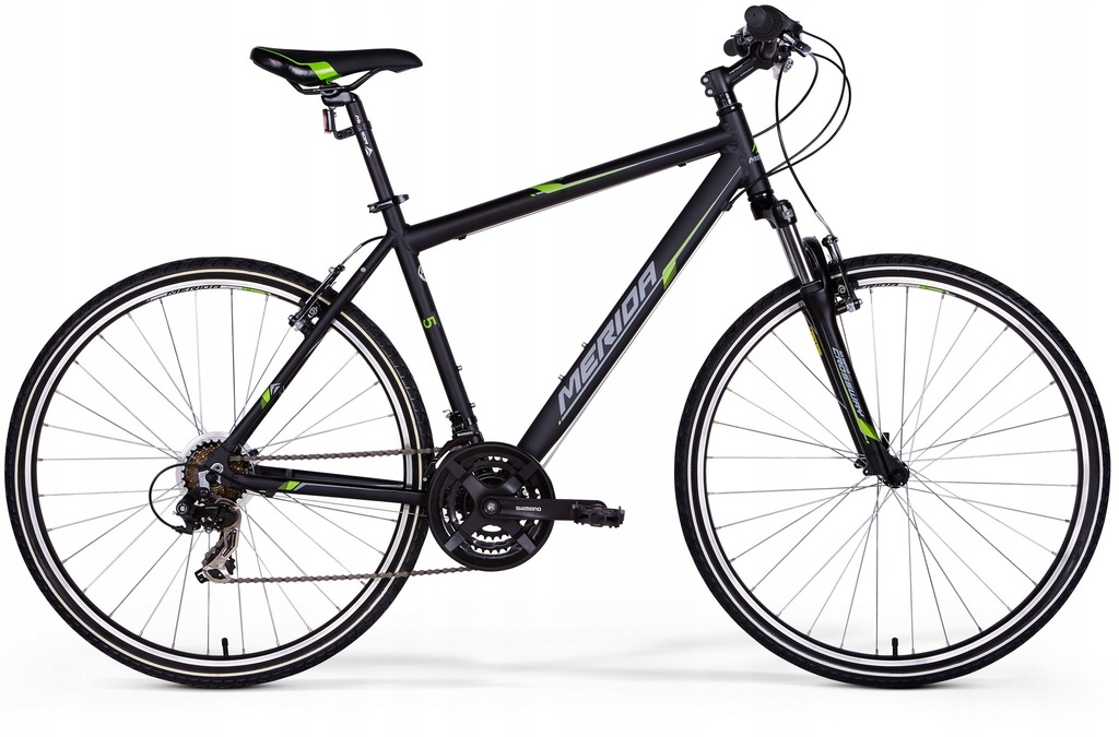 MERIDA CROSSWAY 5-V 52CM MATT BLACK(GREEN/GREY)