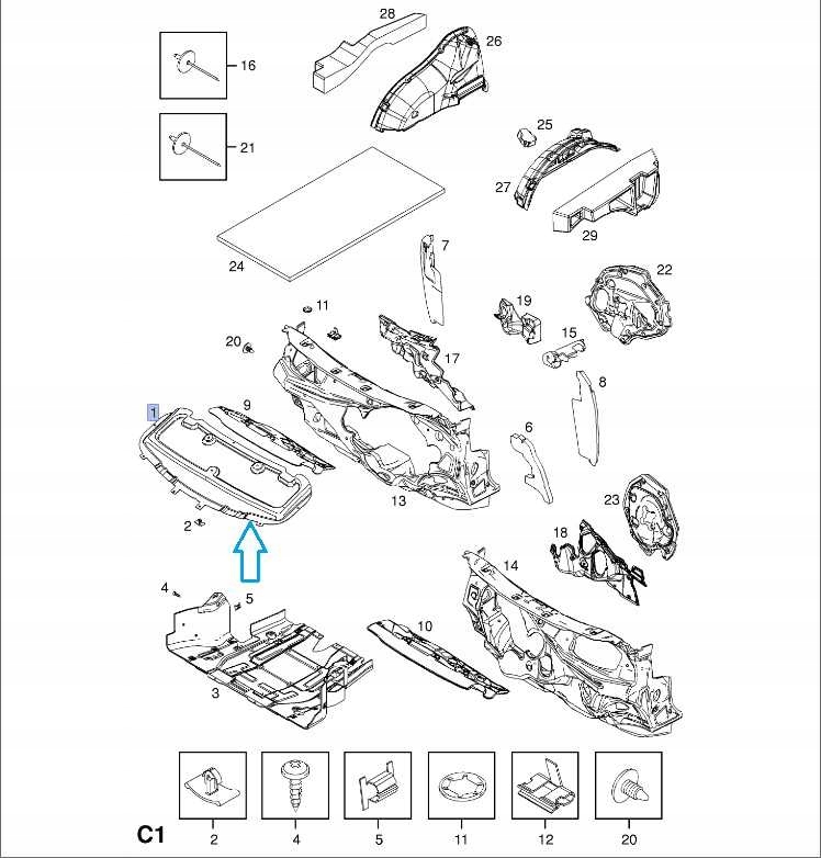 Oryginalne wygłuszenie maski Opel Zafira B