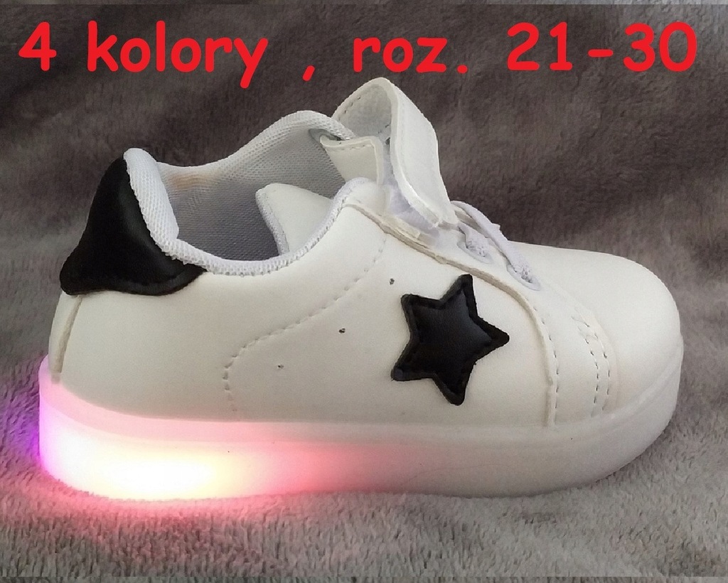 Buty świecące LED V02 białe r.25=15cm BarLume BR03