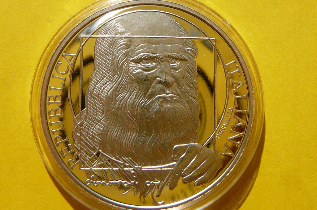 10 EURO WŁOCHY 2006 WYNALAZCA LEONARDO DA VINCI Ag