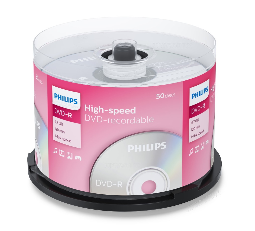 Płyty DVDR Philips, 4.7 GB,16x, 50 szt. 12037604828 oficjalne