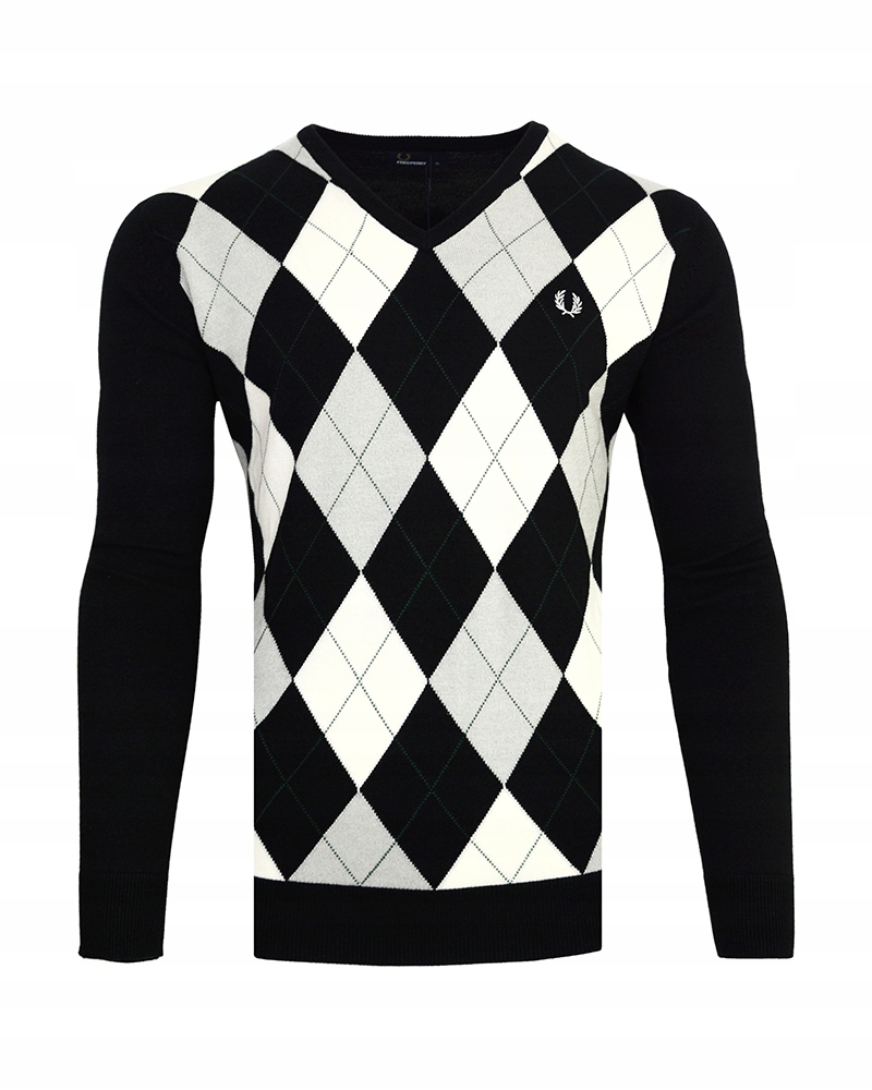 FRED PERRY ARGYLE V-NECK SWETER / XL / NOWY!