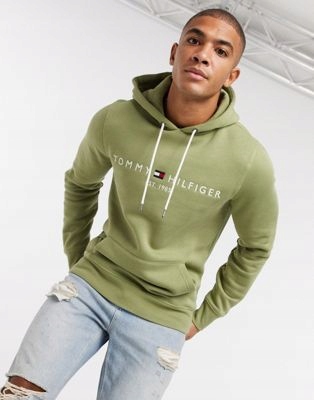 TOMMY HILFIGER BLUZA MĘSKA ZIELONA Z LOGO M 1ZAA