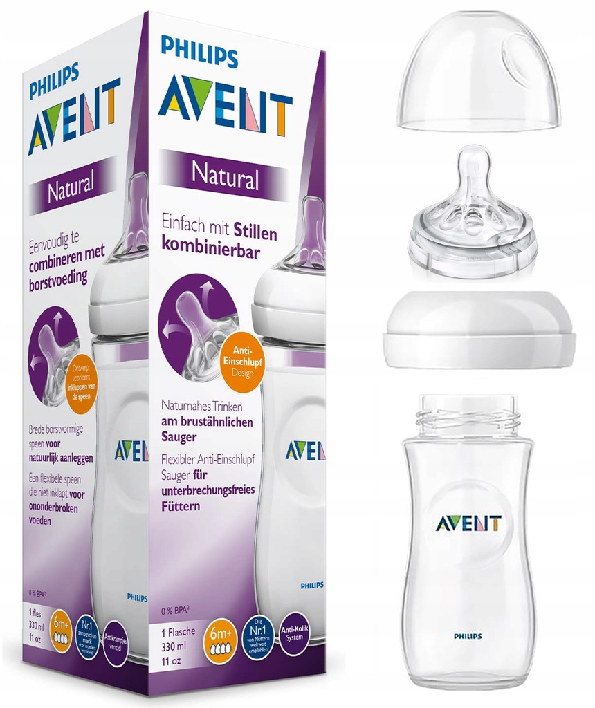 Купить AVENT NATURAL бутылочка 330 мл соска для быстрого кормления 6 месяцев+: отзывы, фото, характеристики в интерне-магазине Aredi.ru