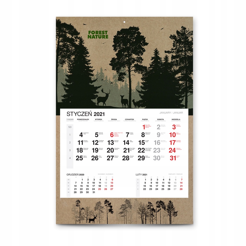 Kalendarze kalendarz reklamowy 2021 EKO Kraft x25