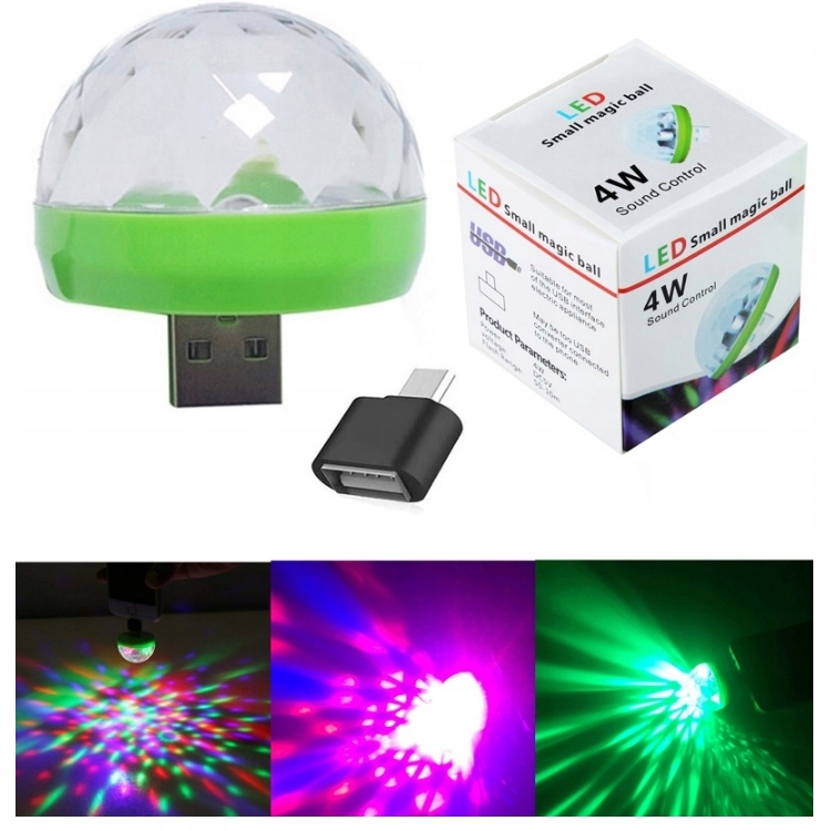 MINI PROJEKTOR KULA DISCO LED USB MICRO USB OTG