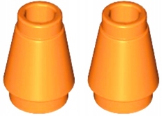 LEGO Stożek 1x1 Pomarańczowy 4589b - 2szt