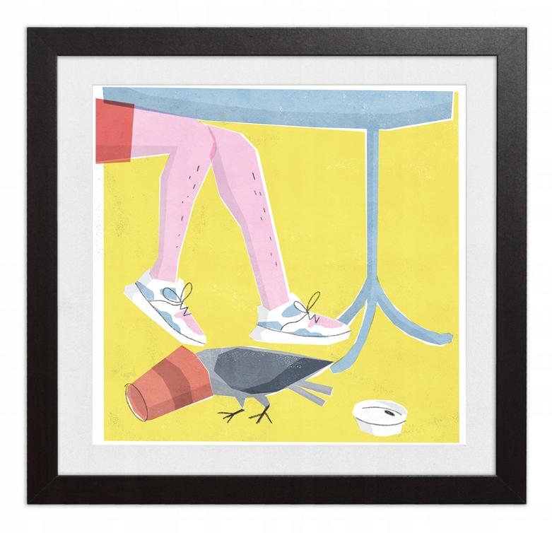 Grafika Ilustracja 15x15 cm kolorowa oprawiona