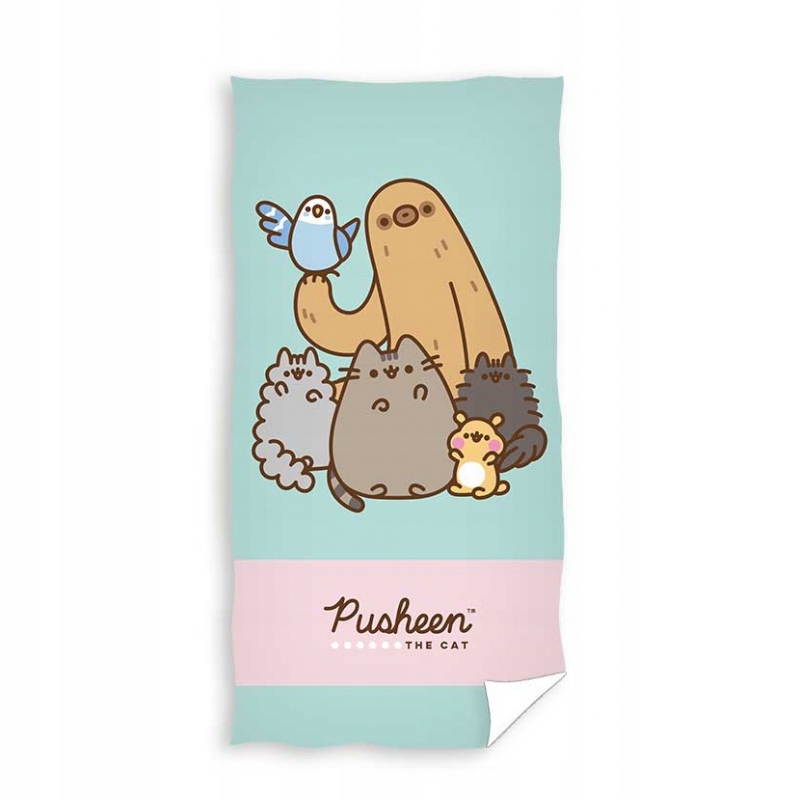 PUSHEEN FRIENDS ręcznik kąpielowy plażowy 140cm, BAWEŁNA 100%