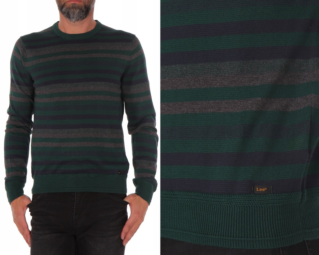 Lee crew neck knit MĘSKI SWETER PASKI S