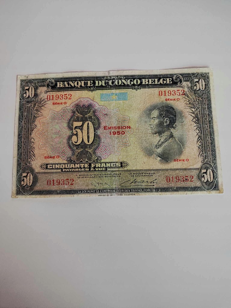 Kongo Belgijskie - 50 Franków - 1950 - rzadki