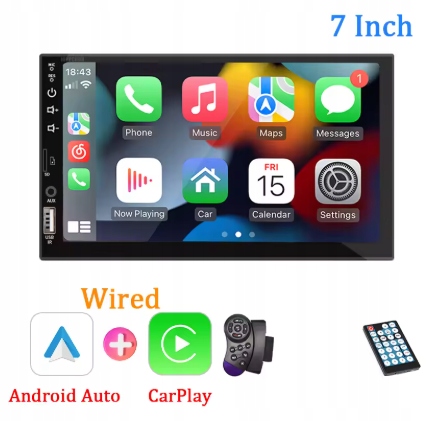 RADIO SAMOCHODOWE 2-DIN APPLE CARPLAY ANDROID AUTO MIRROR LINK 2 X PILOT