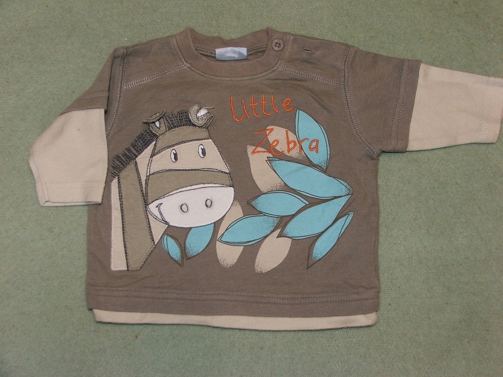 Bluzka t-shirt z zebrą 0-3m Cherokee