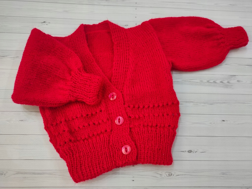 Handmade Sweterek świąteczny dla dziewczynki r. 68