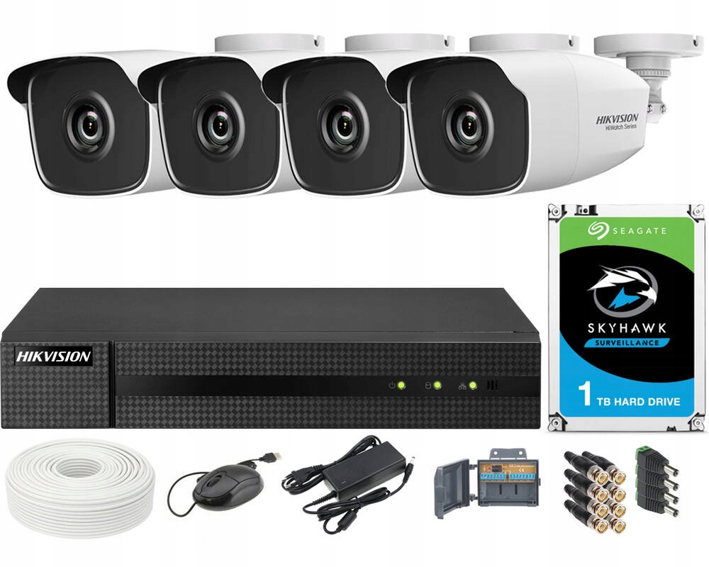 MONITORING DOMU HIKVISION ZESTAW 4 KAMERY 4 MP THD