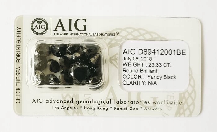 Naturalny diament 15 szt. 23.33 ct. certyfikat AIG