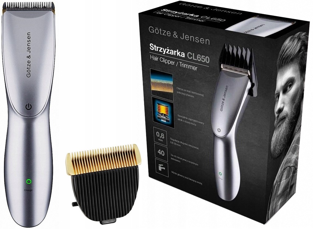 Strzyżarka GOTZE & JENSEN CL650 bezprzewodowa 6 nakładek