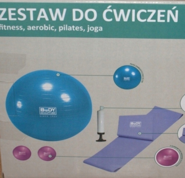 Zestaw do ćwiczeń piłka rehabilitacyjna 65 ciężar