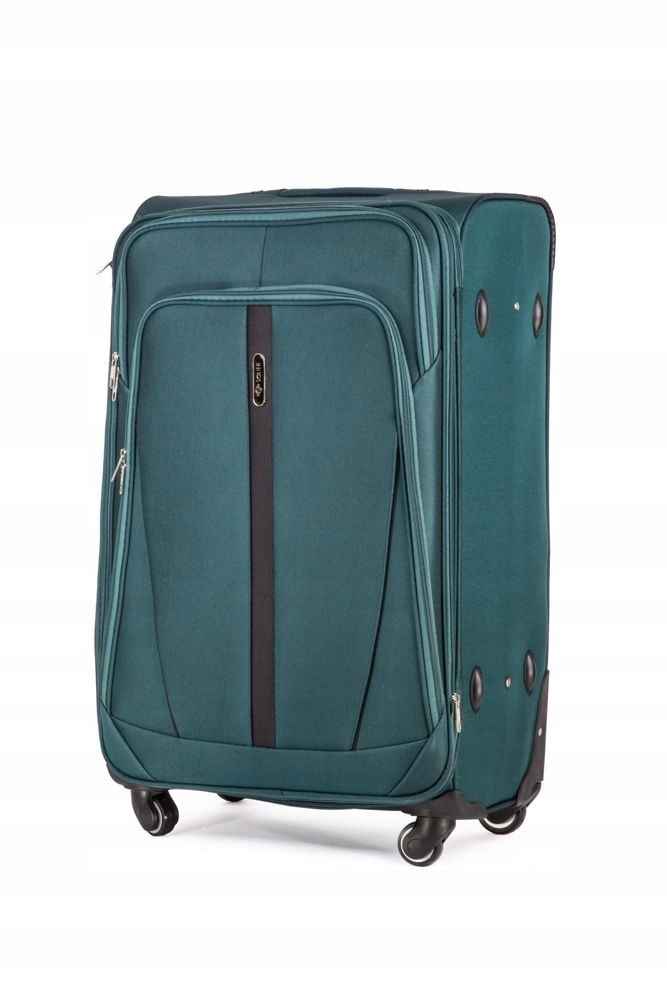 Średnia walizka miękka M zielona torba podróżna