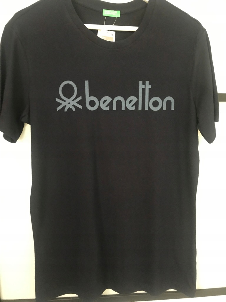 T-shirt męski Benetton z nadrukiem granatowa M