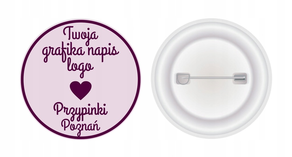 Przypinki na agrafkę button 100 sztuk 56 mm Poznań