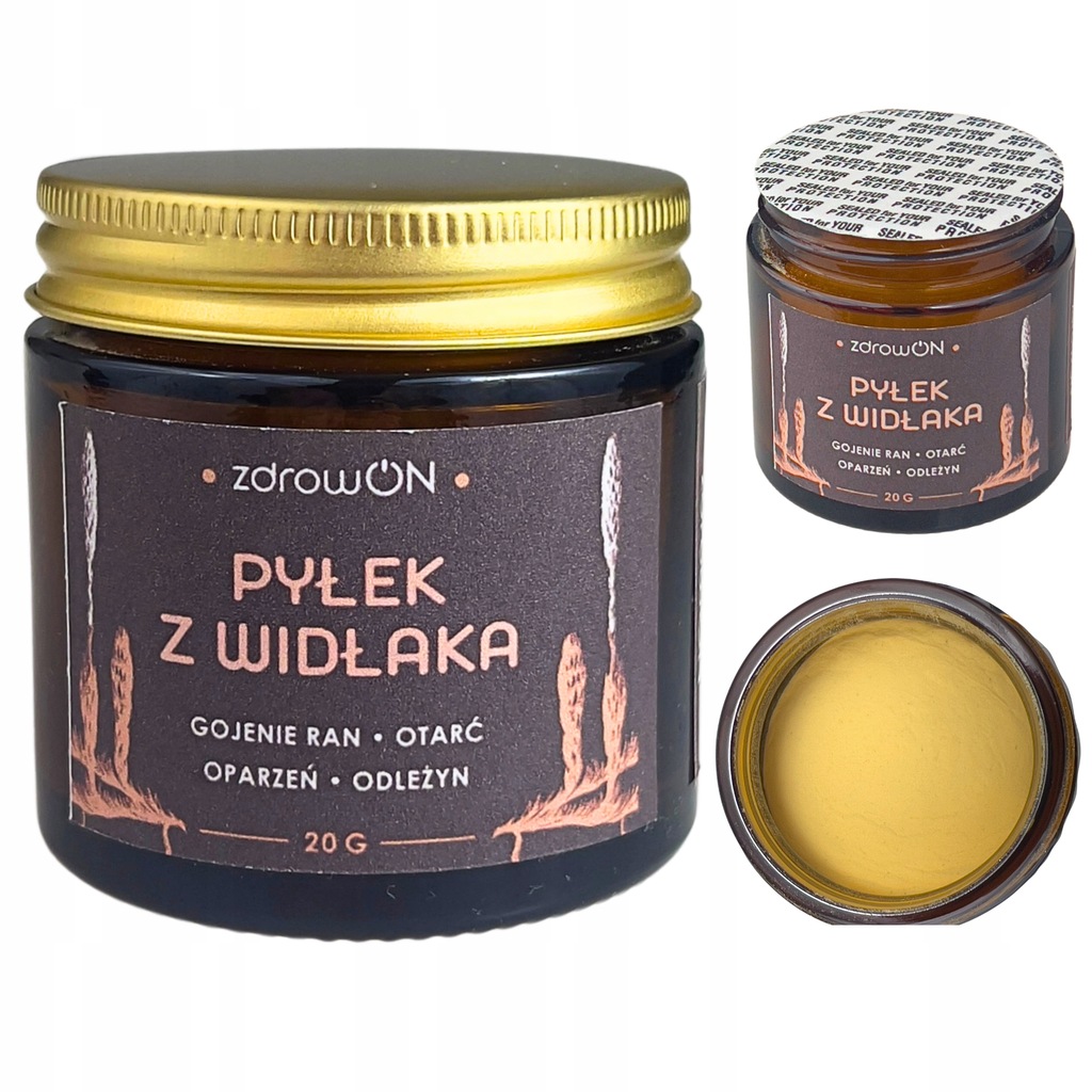 PYŁEK WIDŁAKA (Lycopodium) GOJENIE RAN, OPARZEŃ, ODLEŻYN, CZYSTY Z ROZTOCZA