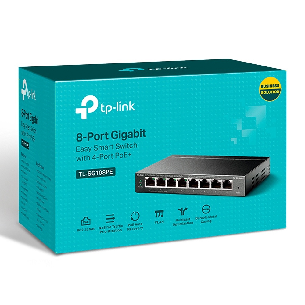 Switch TP-Link TL-SG108PE 8xRJ45 w tym x4 POE+ 64W