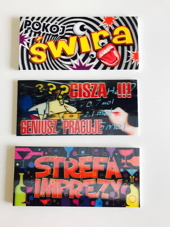 3 Szt śmieszne Tabliczki 3d Na Drzwi ścianę 7117625670