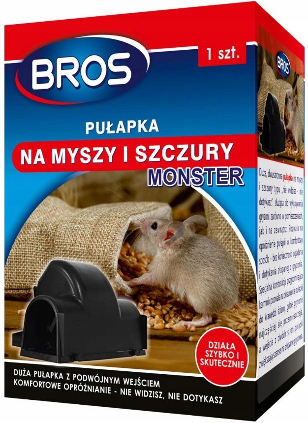 Bros ŁAPKA na Myszy Szczury MONSTER Plastik JAKOŚĆ